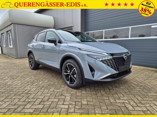 Nissan Qashqai 1.3 DIG-T MHEV 158 PS X-Tronic Tekna Voll-Leder Klimaautomatik PanoGlasdach Sitzheizung Lenkradheizung Navi Head-Up Display elektr. Heckklappe ACC PDC v+h 360&deg;Kamera DAB Bluetooth Touchscreen Apple CarPlay Android Auto 19"LM 