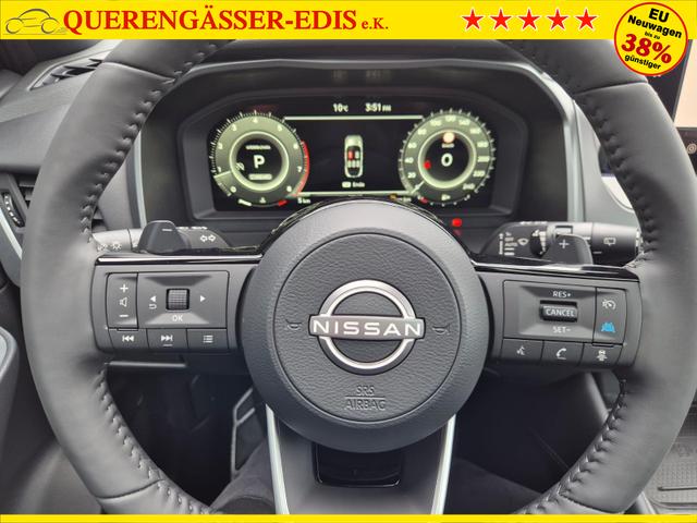 Nissan Qashqai 1.3 DIG-T MHEV 158 PS X-Tronic Tekna Voll-Leder Klimaautomatik PanoGlasdach Sitzheizung Lenkradheizung Navi Head-Up Display elektr. Heckklappe ACC PDC v+h 360&deg;Kamera DAB Bluetooth Touchscreen Apple CarPlay Android Auto 19"LM 