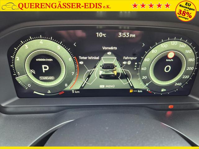 Nissan Qashqai 1.3 DIG-T MHEV 158 PS X-Tronic Tekna Voll-Leder Klimaautomatik PanoGlasdach Sitzheizung Lenkradheizung Navi Head-Up Display elektr. Heckklappe ACC PDC v+h 360&deg;Kamera DAB Bluetooth Touchscreen Apple CarPlay Android Auto 19"LM 
