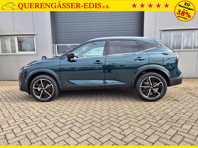 Nissan Qashqai 1.3 DIG-T MHEV 158 PS X-Tronic Tekna Voll-Leder Klimaautomatik PanoGlasdach Sitzheizung Lenkradheizung Navi Head-Up Display elektr. Heckklappe ACC PDC v+h 360&deg;Kamera DAB Bluetooth Touchscreen Apple CarPlay Android Auto 19"LM 