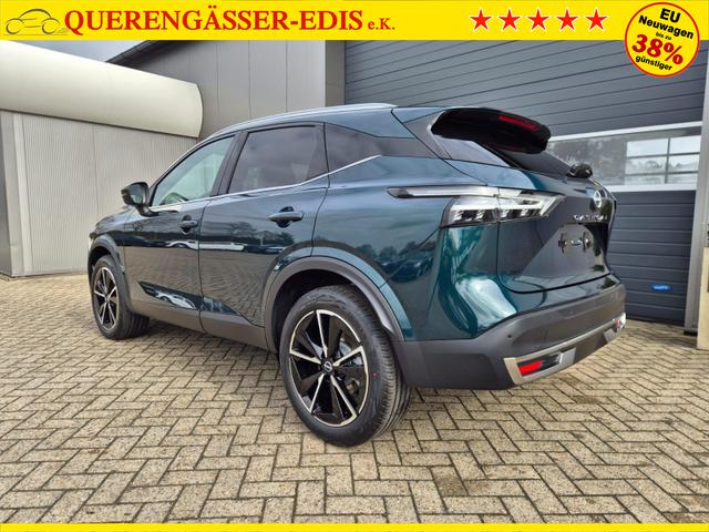 Nissan Qashqai 1.3 DIG-T MHEV 158 PS X-Tronic Tekna Voll-Leder Klimaautomatik PanoGlasdach Sitzheizung Lenkradheizung Navi Head-Up Display elektr. Heckklappe ACC PDC v+h 360&deg;Kamera DAB Bluetooth Touchscreen Apple CarPlay Android Auto 19"LM 