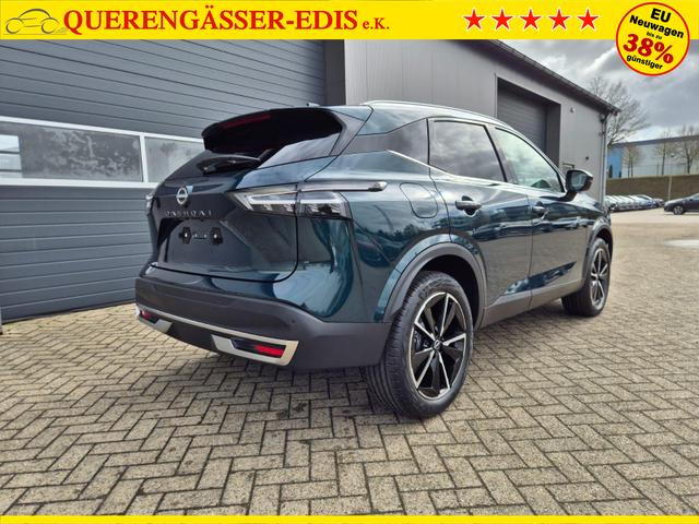 Nissan Qashqai 1.3 DIG-T MHEV 158 PS X-Tronic Tekna Voll-Leder Klimaautomatik PanoGlasdach Sitzheizung Lenkradheizung Navi Head-Up Display elektr. Heckklappe ACC PDC v+h 360&deg;Kamera DAB Bluetooth Touchscreen Apple CarPlay Android Auto 19"LM 