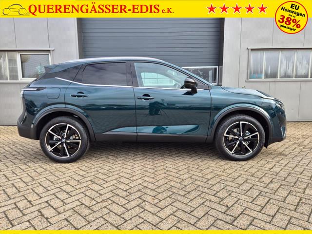 Nissan Qashqai 1.3 DIG-T MHEV 158 PS X-Tronic Tekna Voll-Leder Klimaautomatik PanoGlasdach Sitzheizung Lenkradheizung Navi Head-Up Display elektr. Heckklappe ACC PDC v+h 360&deg;Kamera DAB Bluetooth Touchscreen Apple CarPlay Android Auto 19"LM 