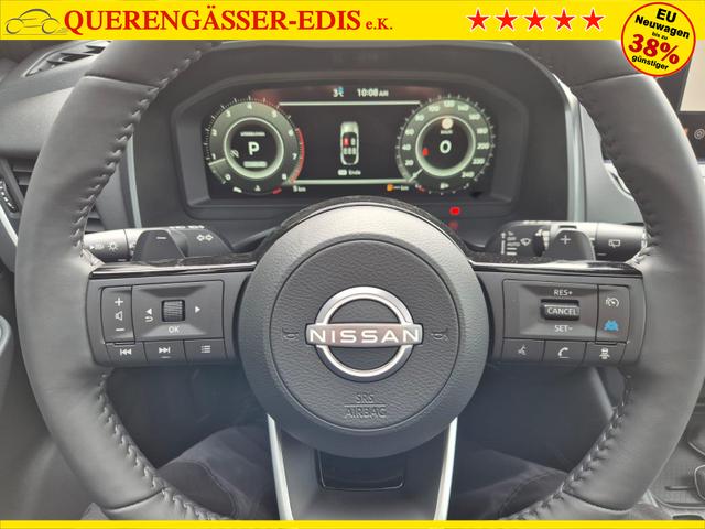 Nissan Qashqai 1.3 DIG-T MHEV 158 PS X-Tronic Tekna Voll-Leder Klimaautomatik PanoGlasdach Sitzheizung Lenkradheizung Navi Head-Up Display elektr. Heckklappe ACC PDC v+h 360&deg;Kamera DAB Bluetooth Touchscreen Apple CarPlay Android Auto 19"LM 