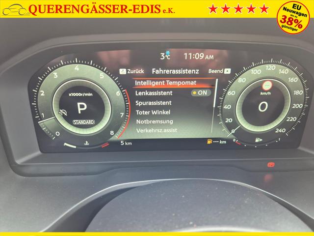 Nissan Qashqai 1.3 DIG-T MHEV 158 PS X-Tronic Tekna Voll-Leder Klimaautomatik PanoGlasdach Sitzheizung Lenkradheizung Navi Head-Up Display elektr. Heckklappe ACC PDC v+h 360&deg;Kamera DAB Bluetooth Touchscreen Apple CarPlay Android Auto 19"LM 