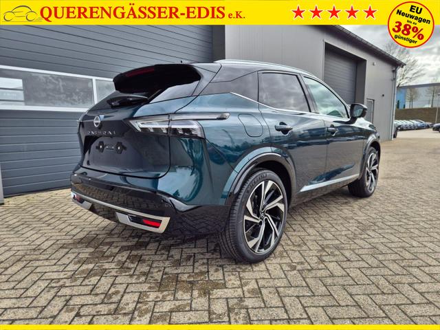 Nissan Qashqai 1.3 DIG-T MHEV 158 PS X-Tronic Tekna Premium Paket 20"LM Teil-Leder PanoGlasdach Klimaautomatik Sitzheizung Lenkradheizung Navi Head-Up Display elektr. Heckklappe ACC PDC v+h 360&deg;Kamera DAB Bluetooth Touchscreen Apple CarPlay Android Auto 