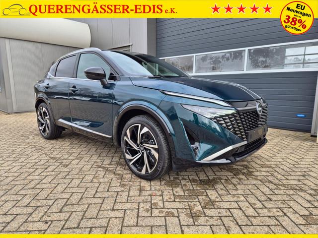 Nissan Qashqai 1.3 DIG-T MHEV 158 PS X-Tronic Tekna Premium Paket 20"LM Teil-Leder PanoGlasdach Klimaautomatik Sitzheizung Lenkradheizung Navi Head-Up Display elektr. Heckklappe ACC PDC v+h 360&deg;Kamera DAB Bluetooth Touchscreen Apple CarPlay Android Auto 