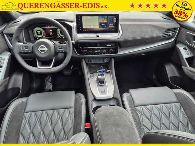 Nissan Qashqai 1.3 DIG-T MHEV 158 PS X-Tronic Tekna Premium Paket 20"LM Teil-Leder PanoGlasdach Klimaautomatik Sitzheizung Lenkradheizung Navi Head-Up Display elektr. Heckklappe ACC PDC v+h 360&deg;Kamera DAB Bluetooth Touchscreen Apple CarPlay Android Auto 