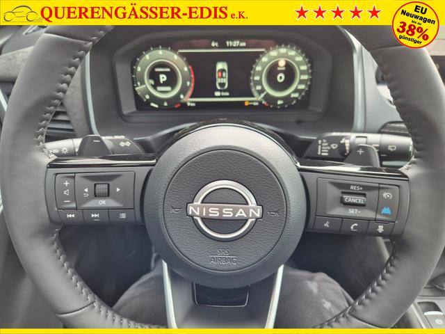 Nissan Qashqai 1.3 DIG-T MHEV 158 PS X-Tronic Tekna Premium Paket 20"LM Teil-Leder PanoGlasdach Klimaautomatik Sitzheizung Lenkradheizung Navi Head-Up Display elektr. Heckklappe ACC PDC v+h 360&deg;Kamera DAB Bluetooth Touchscreen Apple CarPlay Android Auto 
