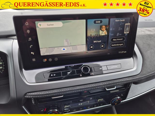 Nissan Qashqai 1.3 DIG-T MHEV 158 PS X-Tronic Tekna Premium Paket 20"LM Teil-Leder PanoGlasdach Klimaautomatik Sitzheizung Lenkradheizung Navi Head-Up Display elektr. Heckklappe ACC PDC v+h 360&deg;Kamera DAB Bluetooth Touchscreen Apple CarPlay Android Auto 