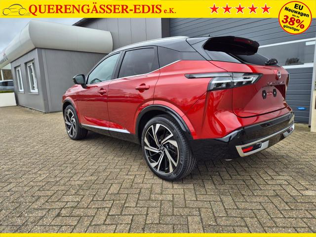 Nissan Qashqai 1.3 DIG-T MHEV 158 PS X-Tronic Tekna Premium Paket 20"LM Teil-Leder PanoGlasdach Klimaautomatik Sitzheizung Lenkradheizung Navi Head-Up Display elektr. Heckklappe ACC PDC v+h 360&deg;Kamera DAB Bluetooth Touchscreen Apple CarPlay Android Auto 