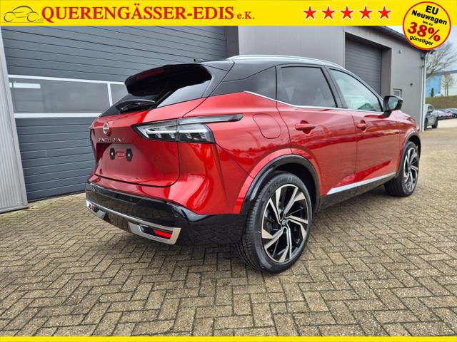 Nissan Qashqai 1.3 DIG-T MHEV 158 PS X-Tronic Tekna Premium Paket 20"LM Teil-Leder PanoGlasdach Klimaautomatik Sitzheizung Lenkradheizung Navi Head-Up Display elektr. Heckklappe ACC PDC v+h 360&deg;Kamera DAB Bluetooth Touchscreen Apple CarPlay Android Auto 