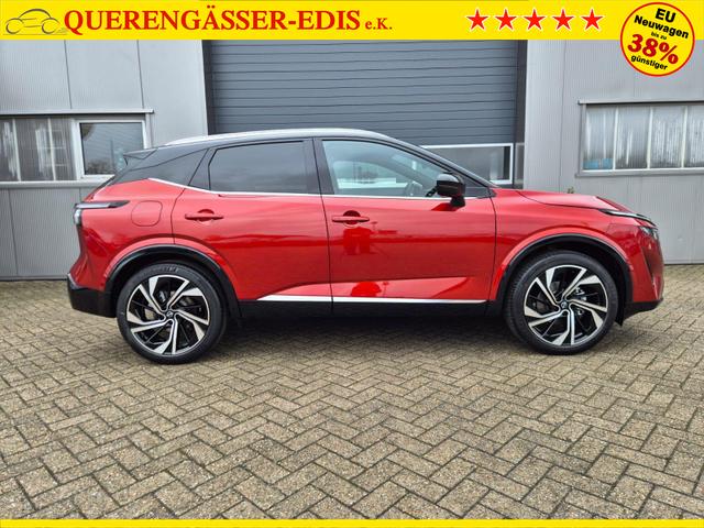 Nissan Qashqai 1.3 DIG-T MHEV 158 PS X-Tronic Tekna Premium Paket 20"LM Teil-Leder PanoGlasdach Klimaautomatik Sitzheizung Lenkradheizung Navi Head-Up Display elektr. Heckklappe ACC PDC v+h 360&deg;Kamera DAB Bluetooth Touchscreen Apple CarPlay Android Auto 