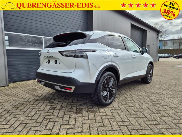 Nissan Qashqai 1.3 DIG-T MHEV 140PS Tekna Voll-Leder Klimaautomatik PanoGlasdach Sitzheizung Lenkradheizung Navi Head-Up Display elektr. Heckklappe ACC PDC v+h 360&deg;Kamera DAB Bluetooth Touchscreen Apple CarPlay Android Auto 19"LM 