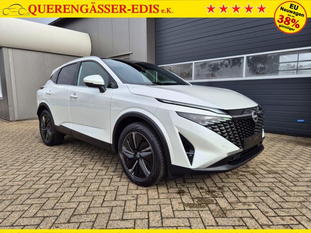 Nissan Qashqai 1.3 DIG-T MHEV 140PS Tekna Voll-Leder Klimaautomatik PanoGlasdach Sitzheizung Lenkradheizung Navi Head-Up Display elektr. Heckklappe ACC PDC v+h 360&deg;Kamera DAB Bluetooth Touchscreen Apple CarPlay Android Auto 19"LM 