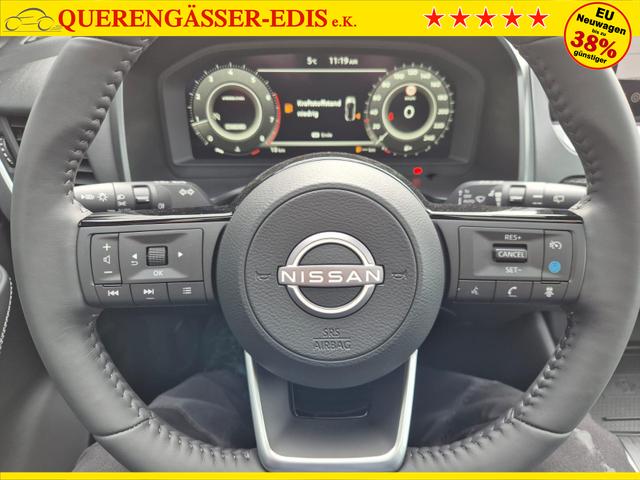 Nissan Qashqai 1.3 DIG-T MHEV 140PS Tekna Voll-Leder Klimaautomatik PanoGlasdach Sitzheizung Lenkradheizung Navi Head-Up Display elektr. Heckklappe ACC PDC v+h 360&deg;Kamera DAB Bluetooth Touchscreen Apple CarPlay Android Auto 19"LM 