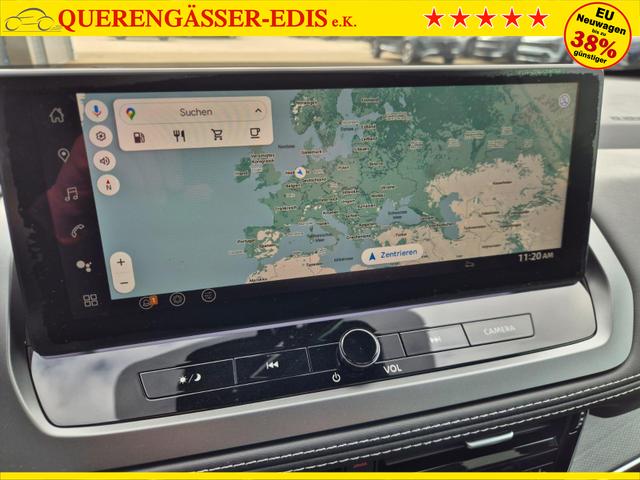 Nissan Qashqai 1.3 DIG-T MHEV 140PS Tekna Voll-Leder Klimaautomatik PanoGlasdach Sitzheizung Lenkradheizung Navi Head-Up Display elektr. Heckklappe ACC PDC v+h 360&deg;Kamera DAB Bluetooth Touchscreen Apple CarPlay Android Auto 19"LM 