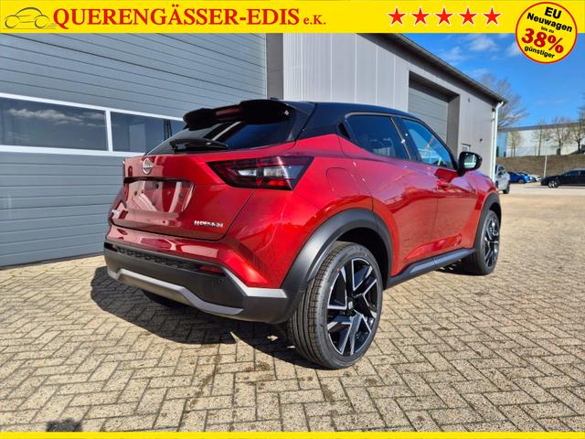 Nissan Juke 1.0 DIG-T 114PS N-Design Automatik Teil-Leder Klimaautomatik Sitzheizung Lenkradheizung PDC v+h R&uuml;ckf.Kamera Navi 19"LM Bluetooth Touchscreen Apple CarPlay Android Auto 