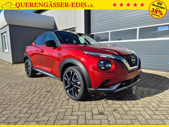 Nissan Juke 1.0 DIG-T 114PS N-Design Automatik Teil-Leder Klimaautomatik Sitzheizung Lenkradheizung PDC v+h R&uuml;ckf.Kamera Navi 19"LM Bluetooth Touchscreen Apple CarPlay Android Auto 