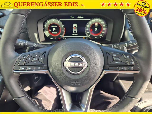 Nissan Juke 1.0 DIG-T 114PS N-Design Automatik Teil-Leder Klimaautomatik Sitzheizung Lenkradheizung PDC v+h R&uuml;ckf.Kamera Navi 19"LM Bluetooth Touchscreen Apple CarPlay Android Auto 