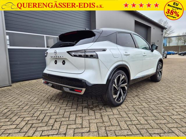 Nissan Qashqai 1.3 DIG-T MHEV 158 PS X-Tronic Tekna Premium Paket 20"LM Teil-Leder PanoGlasdach Klimaautomatik Sitzheizung Lenkradheizung Navi Head-Up Display elektr. Heckklappe ACC PDC v+h 360&deg;Kamera DAB Bluetooth Touchscreen Apple CarPlay Android Auto 