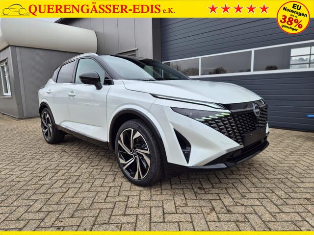 Nissan Qashqai 1.3 DIG-T MHEV 158 PS X-Tronic Tekna Premium Paket 20"LM Teil-Leder PanoGlasdach Klimaautomatik Sitzheizung Lenkradheizung Navi Head-Up Display elektr. Heckklappe ACC PDC v+h 360&deg;Kamera DAB Bluetooth Touchscreen Apple CarPlay Android Auto 