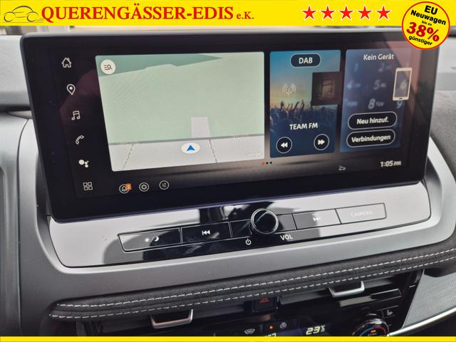 Nissan Qashqai 1.3 DIG-T MHEV 158 PS X-Tronic Tekna Premium Paket 20"LM Teil-Leder PanoGlasdach Klimaautomatik Sitzheizung Lenkradheizung Navi Head-Up Display elektr. Heckklappe ACC PDC v+h 360&deg;Kamera DAB Bluetooth Touchscreen Apple CarPlay Android Auto 