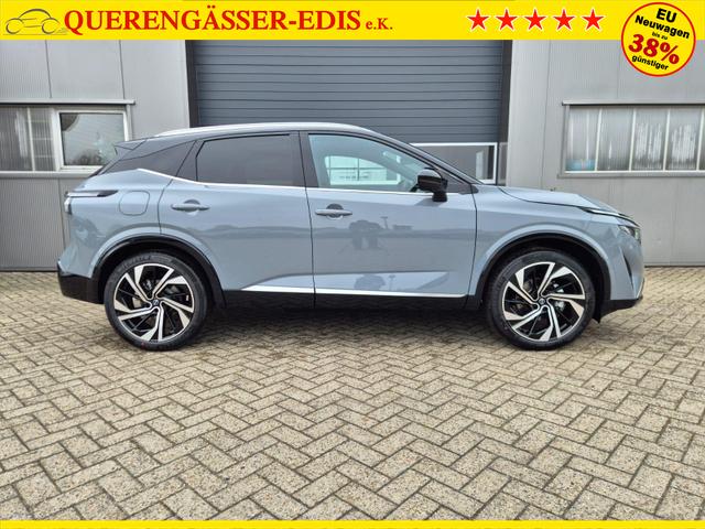 Nissan Qashqai 1.3 DIG-T MHEV 158 PS X-Tronic Tekna Premium Paket 20"LM Teil-Leder PanoGlasdach Klimaautomatik Sitzheizung Lenkradheizung Navi Head-Up Display elektr. Heckklappe ACC PDC v+h 360&deg;Kamera DAB Bluetooth Touchscreen Apple CarPlay Android Auto 