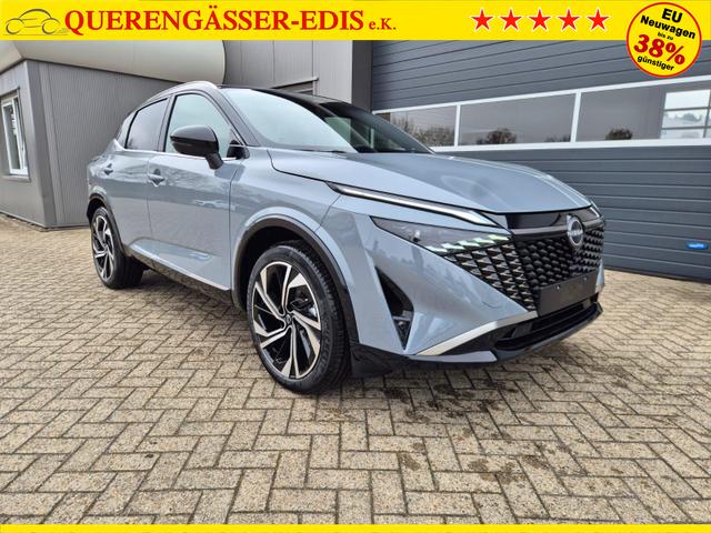 Nissan Qashqai 1.3 DIG-T MHEV 158 PS X-Tronic Tekna Premium Paket 20"LM Teil-Leder PanoGlasdach Klimaautomatik Sitzheizung Lenkradheizung Navi Head-Up Display elektr. Heckklappe ACC PDC v+h 360&deg;Kamera DAB Bluetooth Touchscreen Apple CarPlay Android Auto 