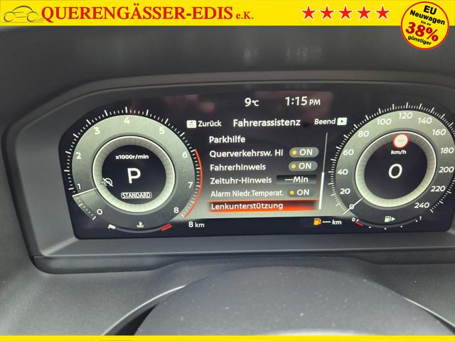 Nissan Qashqai 1.3 DIG-T MHEV 158 PS X-Tronic Tekna Premium Paket 20"LM Teil-Leder PanoGlasdach Klimaautomatik Sitzheizung Lenkradheizung Navi Head-Up Display elektr. Heckklappe ACC PDC v+h 360&deg;Kamera DAB Bluetooth Touchscreen Apple CarPlay Android Auto 