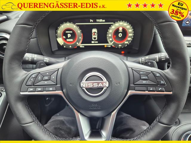 Nissan Juke 1.0 DIG-T 114PS N-Design Automatik Teil-Leder Klimaautomatik Sitzheizung Lenkradheizung PDC v+h R&uuml;ckf.Kamera Navi 19"LM Bluetooth Touchscreen Apple CarPlay Android Auto 