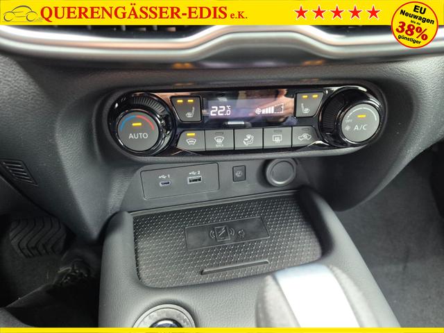 Nissan Juke 1.0 DIG-T 114PS N-Design Automatik Teil-Leder Klimaautomatik Sitzheizung Lenkradheizung PDC v+h R&uuml;ckf.Kamera Navi 19"LM Bluetooth Touchscreen Apple CarPlay Android Auto 