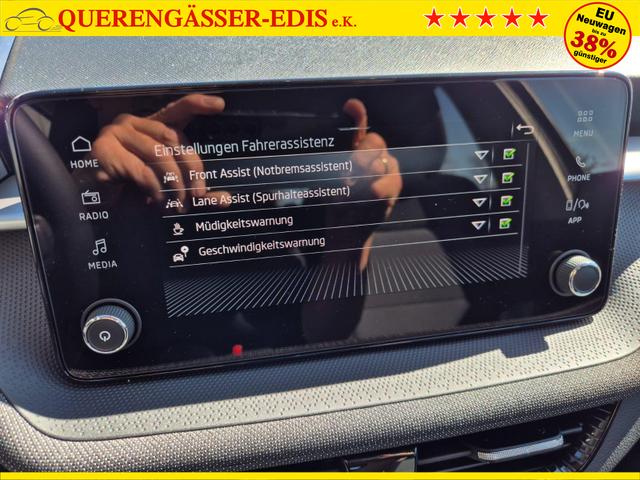 Skoda Fabia 1.0 TSI 95PS Selection 5-t&uuml;rig R&uuml;ckf.Kamera Parksensoren Sitzheizung Multifunktionslenkrad Klima Skoda-Radio Bluetooth Touchscreen Tempomat Nebelsch. Apple CarPlay + Android Auto 