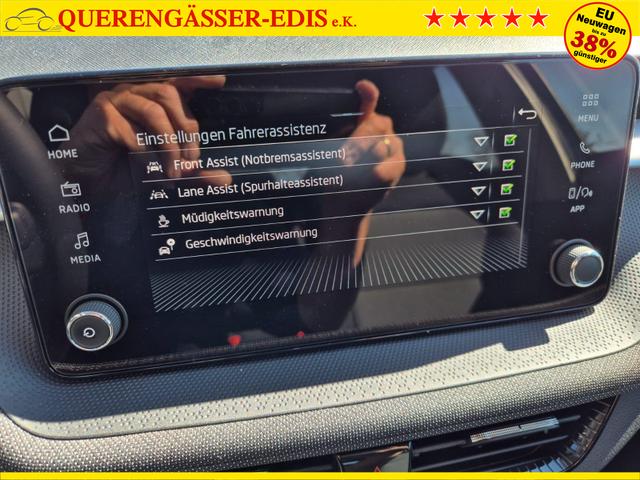 Skoda Fabia 1.0 TSI 95PS Selection 5-t&uuml;rig R&uuml;ckf.Kamera Parksensoren Sitzheizung Multifunktionslenkrad Klima Skoda-Radio Bluetooth Touchscreen Tempomat Nebelsch. Apple CarPlay + Android Auto 