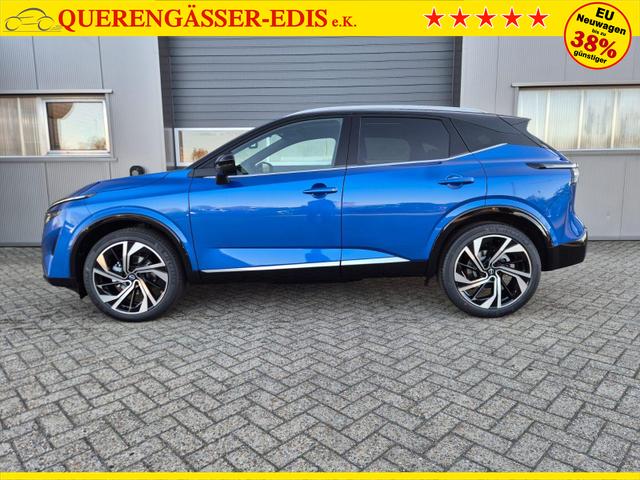 Nissan Qashqai 1.3 DIG-T MHEV 158 PS X-Tronic Tekna Premium Paket 20"LM Teil-Leder PanoGlasdach Klimaautomatik Sitzheizung Lenkradheizung Navi Head-Up Display elektr. Heckklappe ACC PDC v+h 360&deg;Kamera DAB Bluetooth Touchscreen Apple CarPlay Android Auto 