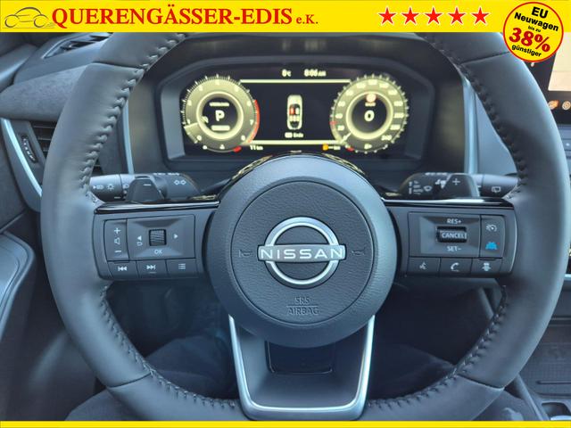 Nissan Qashqai 1.3 DIG-T MHEV 158 PS X-Tronic Tekna Premium Paket 20"LM Teil-Leder PanoGlasdach Klimaautomatik Sitzheizung Lenkradheizung Navi Head-Up Display elektr. Heckklappe ACC PDC v+h 360&deg;Kamera DAB Bluetooth Touchscreen Apple CarPlay Android Auto 
