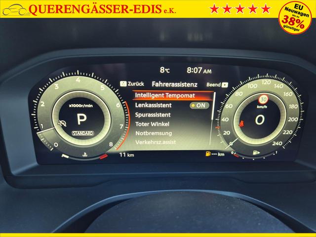 Nissan Qashqai 1.3 DIG-T MHEV 158 PS X-Tronic Tekna Premium Paket 20"LM Teil-Leder PanoGlasdach Klimaautomatik Sitzheizung Lenkradheizung Navi Head-Up Display elektr. Heckklappe ACC PDC v+h 360&deg;Kamera DAB Bluetooth Touchscreen Apple CarPlay Android Auto 