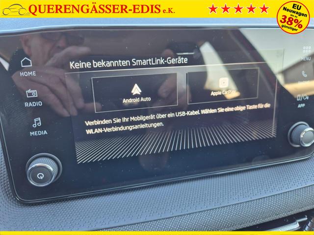 Skoda Fabia 1.0 TSI 95PS Selection 5-t&uuml;rig R&uuml;ckf.Kamera Parksensoren Sitzheizung Multifunktionslenkrad Klima Skoda-Radio Bluetooth Touchscreen Tempomat Nebelsch. Apple CarPlay + Android Auto 