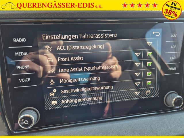 Skoda Karoq 1.5 TSI 150PS DSG Selection AHK Klimaautomatik Sitzheizung Lenkradheizung ACC PDC v+h R&uuml;ckf.Kamera abg.Scheiben Apple CarPlay Android Auto 17"LM 