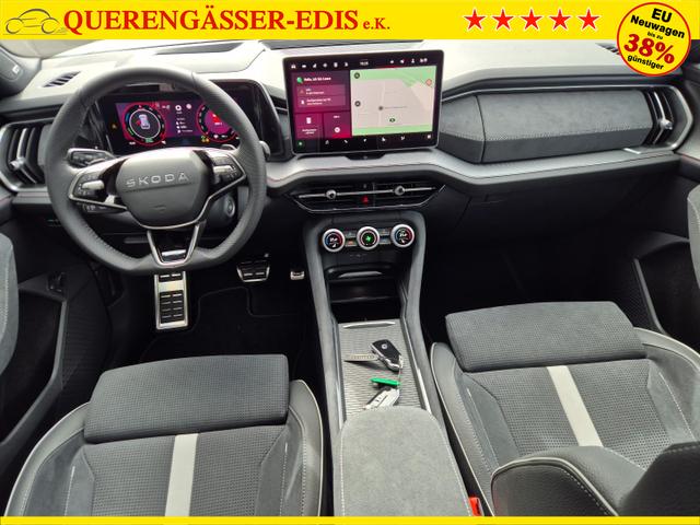 Skoda Kodiaq Sportline 1.5 TSI 204PS PHEV DSG schwenkb. AHK elektr. PanoDach HUD Alcantara PDC v+h 360&deg;Kamera CANTON Sound Klimaautomatik Sitzheizung Lenkradheizung Navi Apple CarPlay Android Auto 2xKeyless 19"LM vollelektr. Reichweite 116KM 