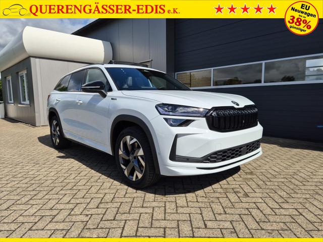 Skoda Kodiaq Sportline 1.5 TSI 204PS PHEV DSG schwenkb. AHK elektr. PanoDach HUD Alcantara PDC v+h 360&deg;Kamera CANTON Sound Klimaautomatik Sitzheizung Lenkradheizung Navi Apple CarPlay Android Auto 2xKeyless 19"LM vollelektr. Reichweite 116KM 