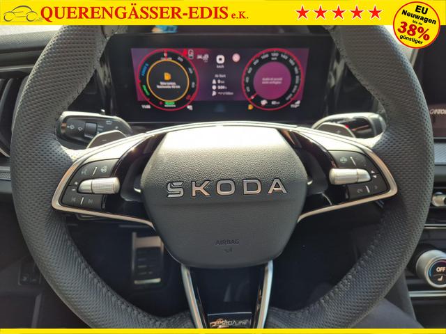 Skoda Kodiaq Sportline 1.5 TSI 204PS PHEV DSG schwenkb. AHK elektr. PanoDach HUD Alcantara PDC v+h 360&deg;Kamera CANTON Sound Klimaautomatik Sitzheizung Lenkradheizung Navi Apple CarPlay Android Auto 2xKeyless 19"LM vollelektr. Reichweite 116KM 