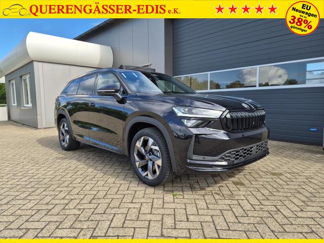 Skoda Kodiaq Sportline 1.5 TSI 204PS PHEV DSG schwenkb. AHK elektr. PanoDach HUD Alcantara PDC v+h 360&deg;Kamera CANTON Sound Klimaautomatik Sitzheizung Lenkradheizung Navi Apple CarPlay Android Auto 2xKeyless 19"LM vollelektr. Reichweite 116KM 