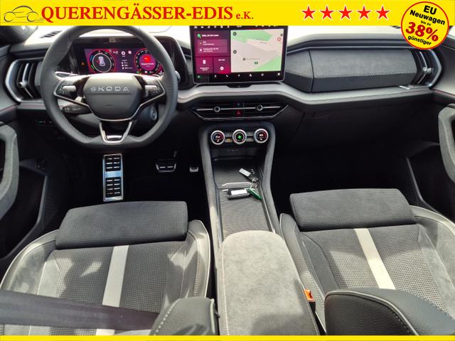 Skoda Kodiaq Sportline 1.5 TSI 204PS PHEV DSG schwenkb. AHK elektr. PanoDach HUD Alcantara PDC v+h 360&deg;Kamera CANTON Sound Klimaautomatik Sitzheizung Lenkradheizung Navi Apple CarPlay Android Auto 2xKeyless 19"LM vollelektr. Reichweite 116KM 