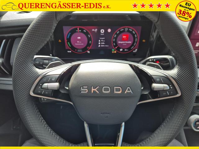 Skoda Kodiaq Sportline 1.5 TSI 204PS PHEV DSG schwenkb. AHK elektr. PanoDach HUD Alcantara PDC v+h 360&deg;Kamera CANTON Sound Klimaautomatik Sitzheizung Lenkradheizung Navi Apple CarPlay Android Auto 2xKeyless 19"LM vollelektr. Reichweite 116KM 