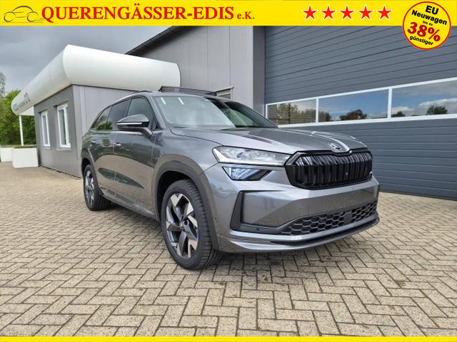 Skoda Kodiaq Sportline 1.5 TSI 204PS PHEV DSG schwenkb. AHK elektr. PanoDach HUD Alcantara PDC v+h 360&deg;Kamera CANTON Sound Klimaautomatik Sitzheizung Lenkradheizung Navi Apple CarPlay Android Auto 2xKeyless 19"LM vollelektr. Reichweite 116KM 