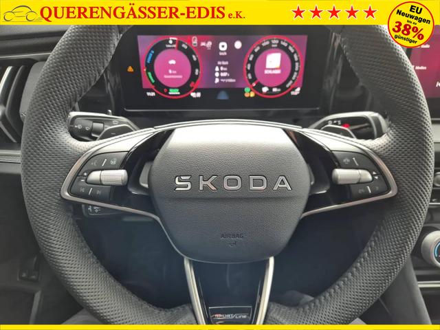 Skoda Kodiaq Sportline 1.5 TSI 204PS PHEV DSG schwenkb. AHK elektr. PanoDach HUD Alcantara PDC v+h 360&deg;Kamera CANTON Sound Klimaautomatik Sitzheizung Lenkradheizung Navi Apple CarPlay Android Auto 2xKeyless 19"LM vollelektr. Reichweite 116KM 