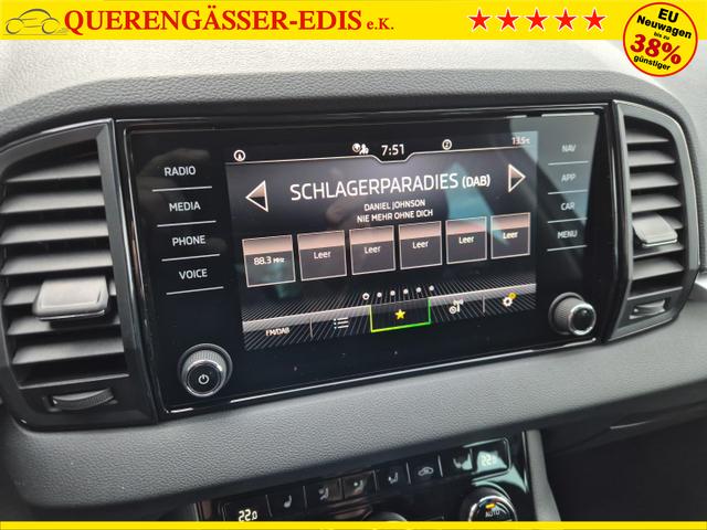 Skoda Karoq 1.5 TSI 150PS DSG Selection Klimaautomatik Sitzheizung Lenkradheizung ACC PDC v+h R&uuml;ckf.Kamera abg.Scheiben Apple CarPlay Android Auto 17"LM 