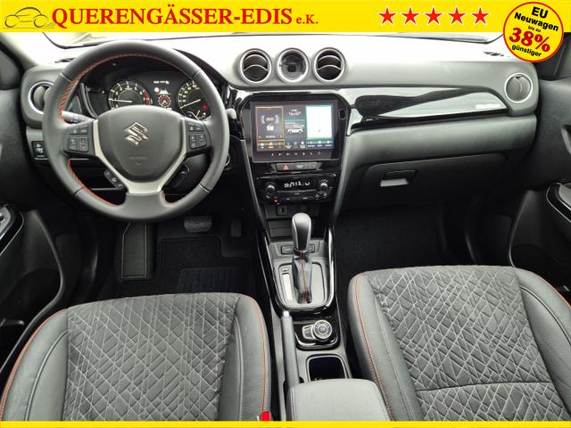 Suzuki Vitara Comfort+ 110PS Automatik MHEV 4x4 ALLGRIP 1.4 Boosterjet Black Edition Panodach Teilleder Navi Klimaautomatik Sitzheizung ACC PDC v+h R&uuml;ckf.Kamera Suzuki-Radio Apple CarPlay Android Auto Touchscreen 2xKeyless 17-LM 