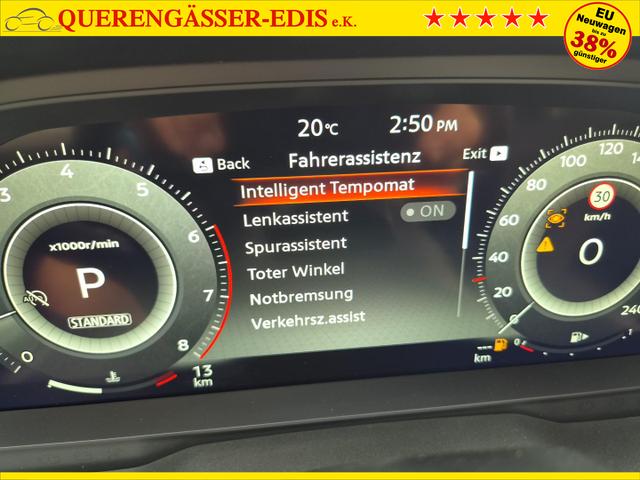 Nissan Qashqai 1.3 DIG-T MHEV 158 PS X-Tronic N-Design Head-Up Display Teil-Leder Klimaautomatik Sitzheizung Lenkradheizung Navi elektr. Heckklappe ACC PDC v+h 360&deg;Kamera DAB Bluetooth Touchscreen Apple CarPlay Android Auto 19"Zoll 